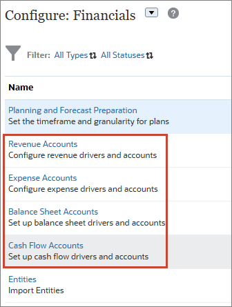 Subcomponent accounts